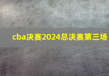 cba决赛2024总决赛第三场