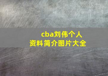 cba刘伟个人资料简介图片大全