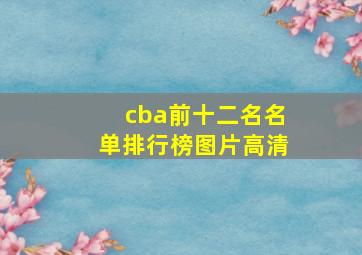 cba前十二名名单排行榜图片高清