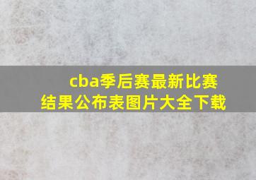 cba季后赛最新比赛结果公布表图片大全下载