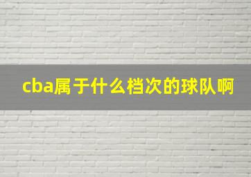 cba属于什么档次的球队啊