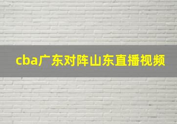 cba广东对阵山东直播视频