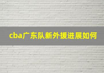 cba广东队新外援进展如何