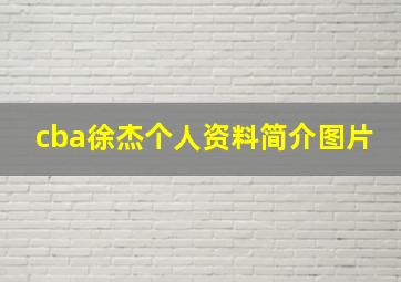 cba徐杰个人资料简介图片