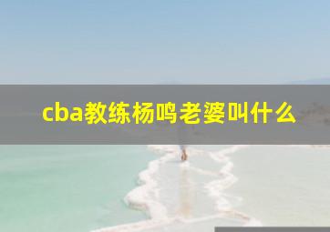 cba教练杨鸣老婆叫什么