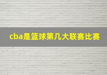 cba是篮球第几大联赛比赛