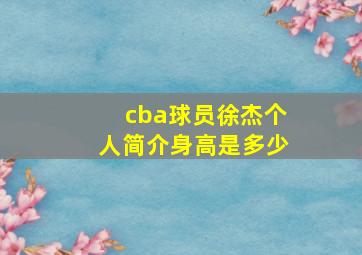 cba球员徐杰个人简介身高是多少