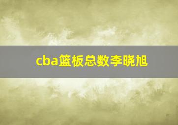 cba篮板总数李晓旭