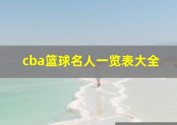 cba篮球名人一览表大全