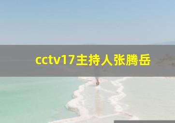 cctv17主持人张腾岳