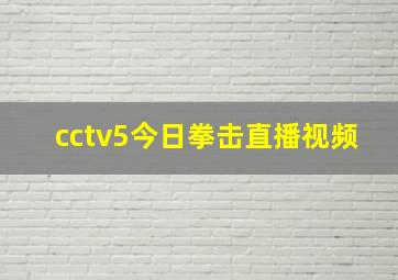 cctv5今日拳击直播视频