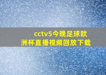 cctv5今晚足球欧洲杯直播视频回放下载