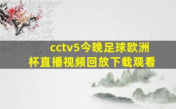 cctv5今晚足球欧洲杯直播视频回放下载观看