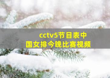 cctv5节目表中国女排今晚比赛视频