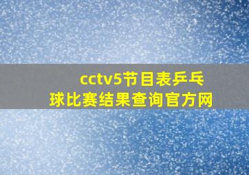 cctv5节目表乒乓球比赛结果查询官方网