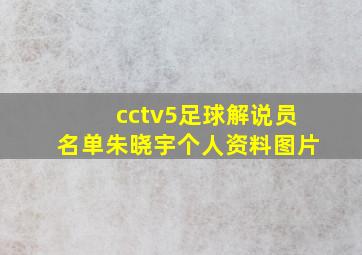 cctv5足球解说员名单朱晓宇个人资料图片