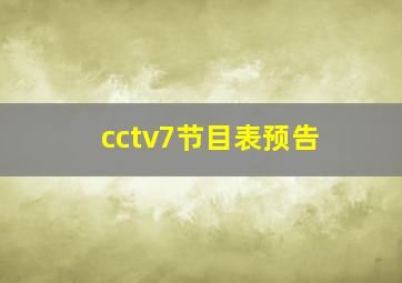 cctv7节目表预告