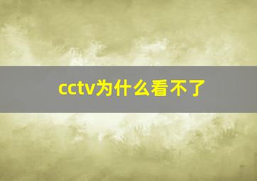 cctv为什么看不了