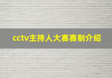 cctv主持人大赛赛制介绍