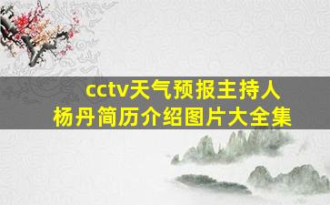 cctv天气预报主持人杨丹简历介绍图片大全集