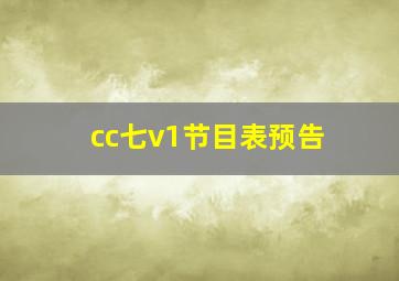 cc七v1节目表预告