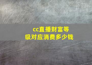 cc直播财富等级对应消费多少钱