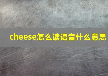 cheese怎么读语音什么意思