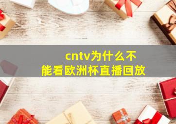 cntv为什么不能看欧洲杯直播回放