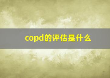 copd的评估是什么