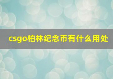 csgo柏林纪念币有什么用处