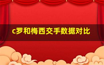 c罗和梅西交手数据对比