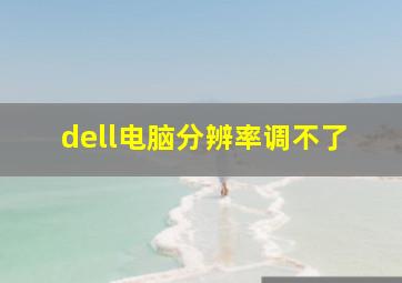 dell电脑分辨率调不了