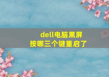 dell电脑黑屏按哪三个键重启了