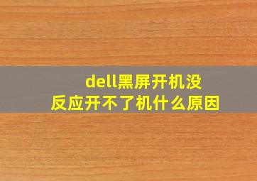 dell黑屏开机没反应开不了机什么原因