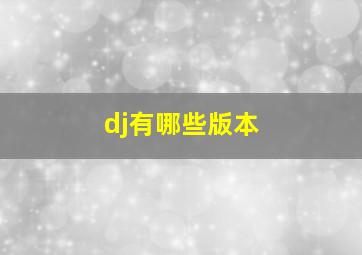 dj有哪些版本