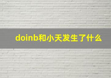 doinb和小天发生了什么