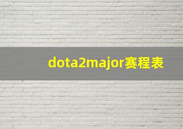 dota2major赛程表