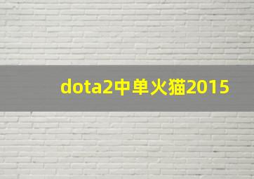 dota2中单火猫2015