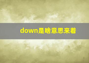 down是啥意思来着