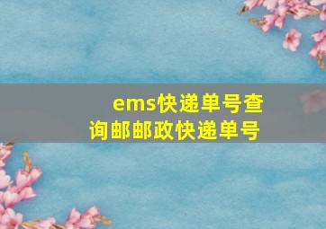 ems快递单号查询邮邮政快递单号