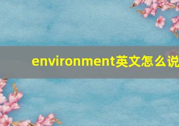 environment英文怎么说