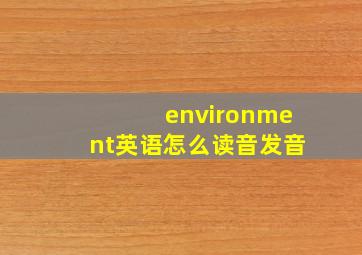 environment英语怎么读音发音