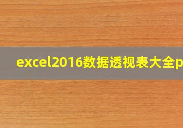 excel2016数据透视表大全pdf