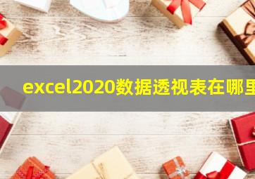 excel2020数据透视表在哪里