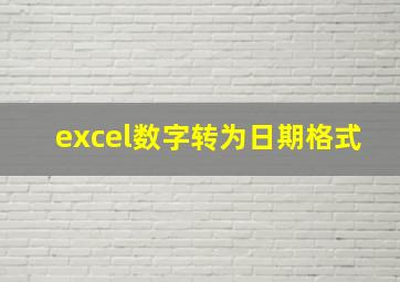 excel数字转为日期格式