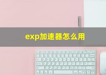 exp加速器怎么用