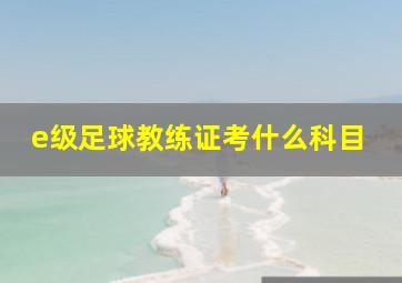 e级足球教练证考什么科目