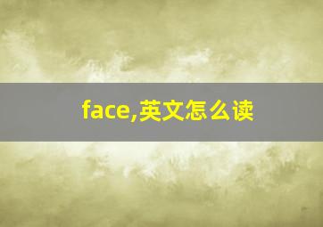 face,英文怎么读