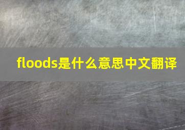 floods是什么意思中文翻译