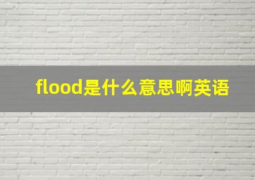 flood是什么意思啊英语